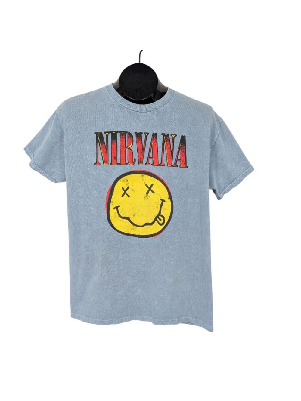Nirvana Smiley Face Band T Shirt Grunge Rock Graphic 90s Vintage Washed Medium